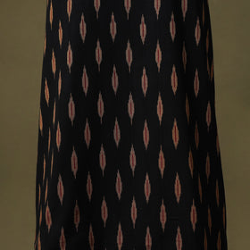 Black Pochampally Ikat Cotton Unstitched Kurta Material