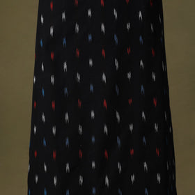 Black Pochampally Ikat Cotton Unstitched Kurta Material