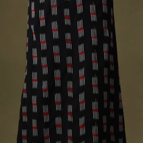 Black Pochampally Ikat Cotton Unstitched Kurta Material