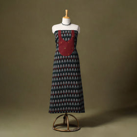 Black Pochampally Ikat Cotton Unstitched Kurta Material