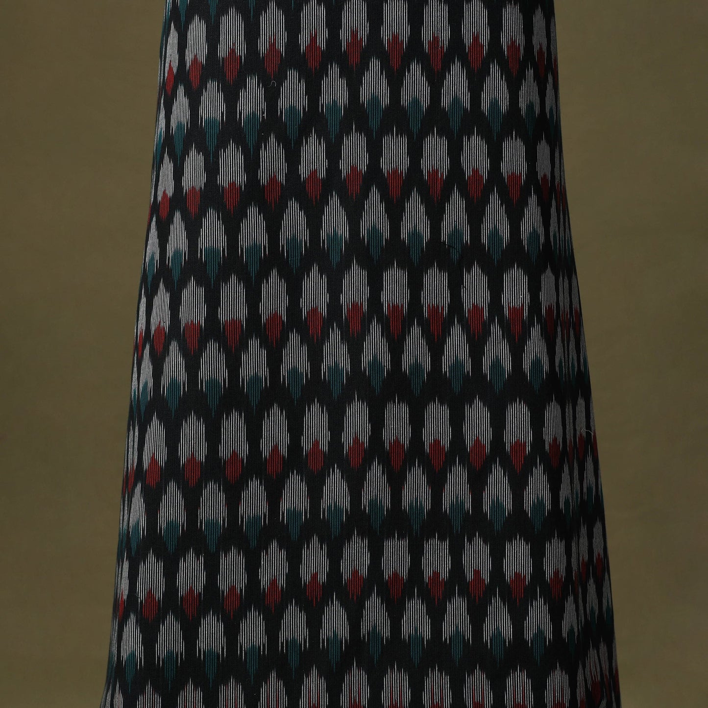 Black Pochampally Ikat Cotton Unstitched Kurta Material