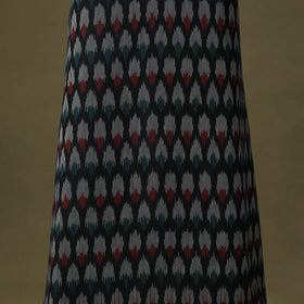 Black Pochampally Ikat Cotton Unstitched Kurta Material