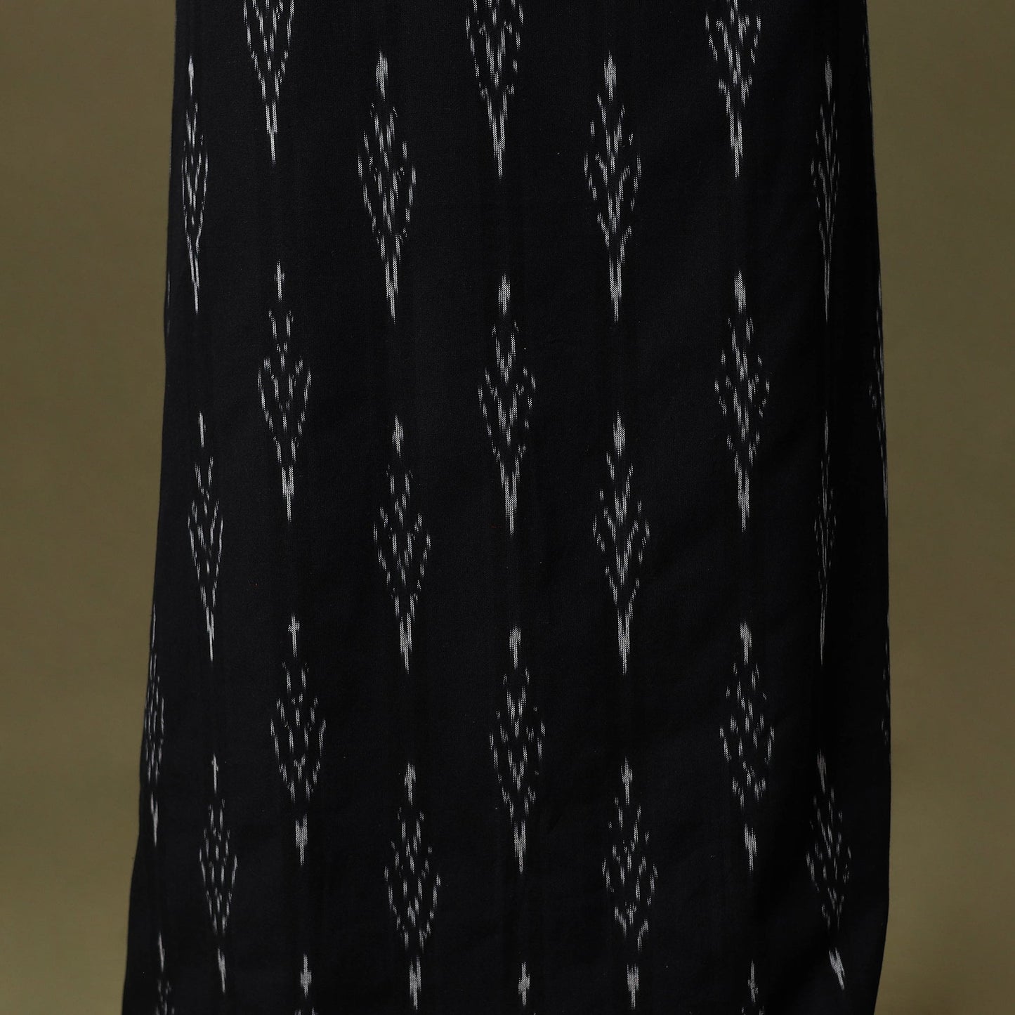 Black Pochampally Ikat Cotton Unstitched Kurta Material