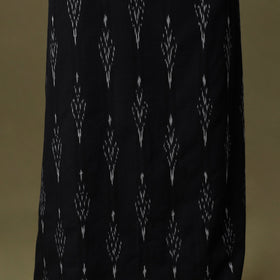 Black Pochampally Ikat Cotton Unstitched Kurta Material