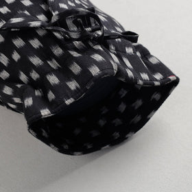 Black Pochampally Ikat Cotton Yoga Mat Bag 