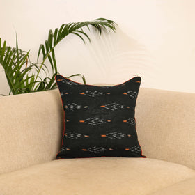 Black - pochampally ikat cushion cover 11 - handcrafted