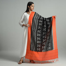 Buy Pochampally Ikat Handloom Cotton Dupatta with Tassels 15 Online at iTokri.com