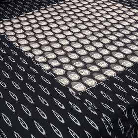 Black - pochampally ikat with kalamkari patch cotton