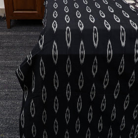 Black - pochampally ikat with kalamkari patch cotton