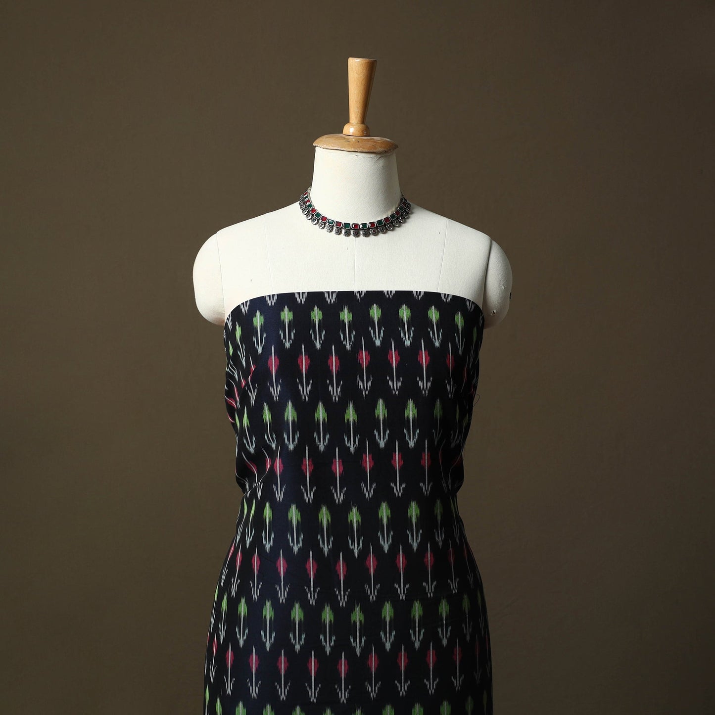 Pochampally ikat mercerised cotton 2pc unstitched dress