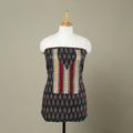 Buy Black Pochampally Ikat Patchwork Cotton Kurta Material