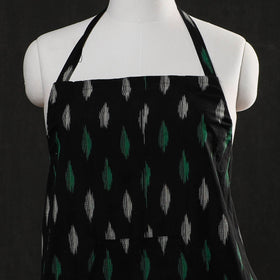 Black Pochampally Ikat Weave Cotton Apron with Pocket 