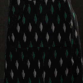 Black Pochampally Ikat Weave Cotton Apron with Pocket 
