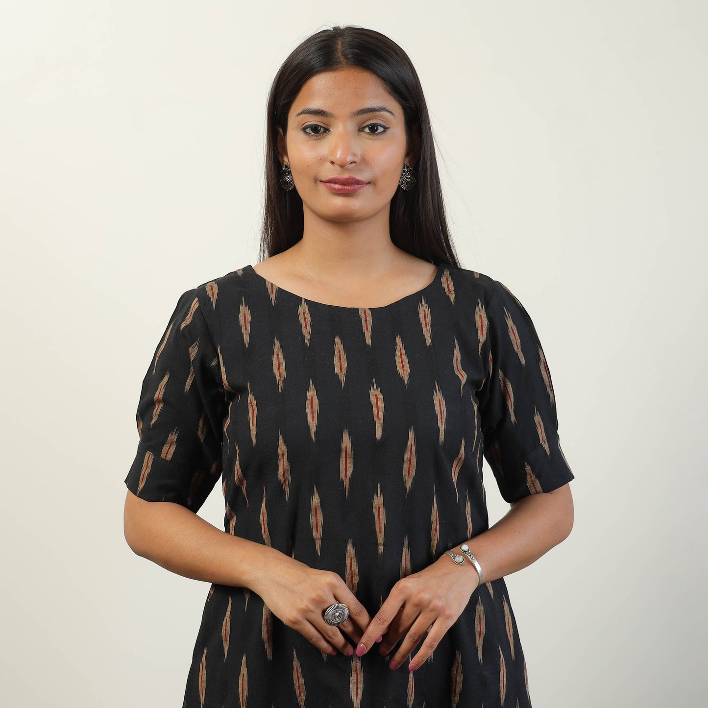  Pochampally Ikat Weave Cotton Dress 01 