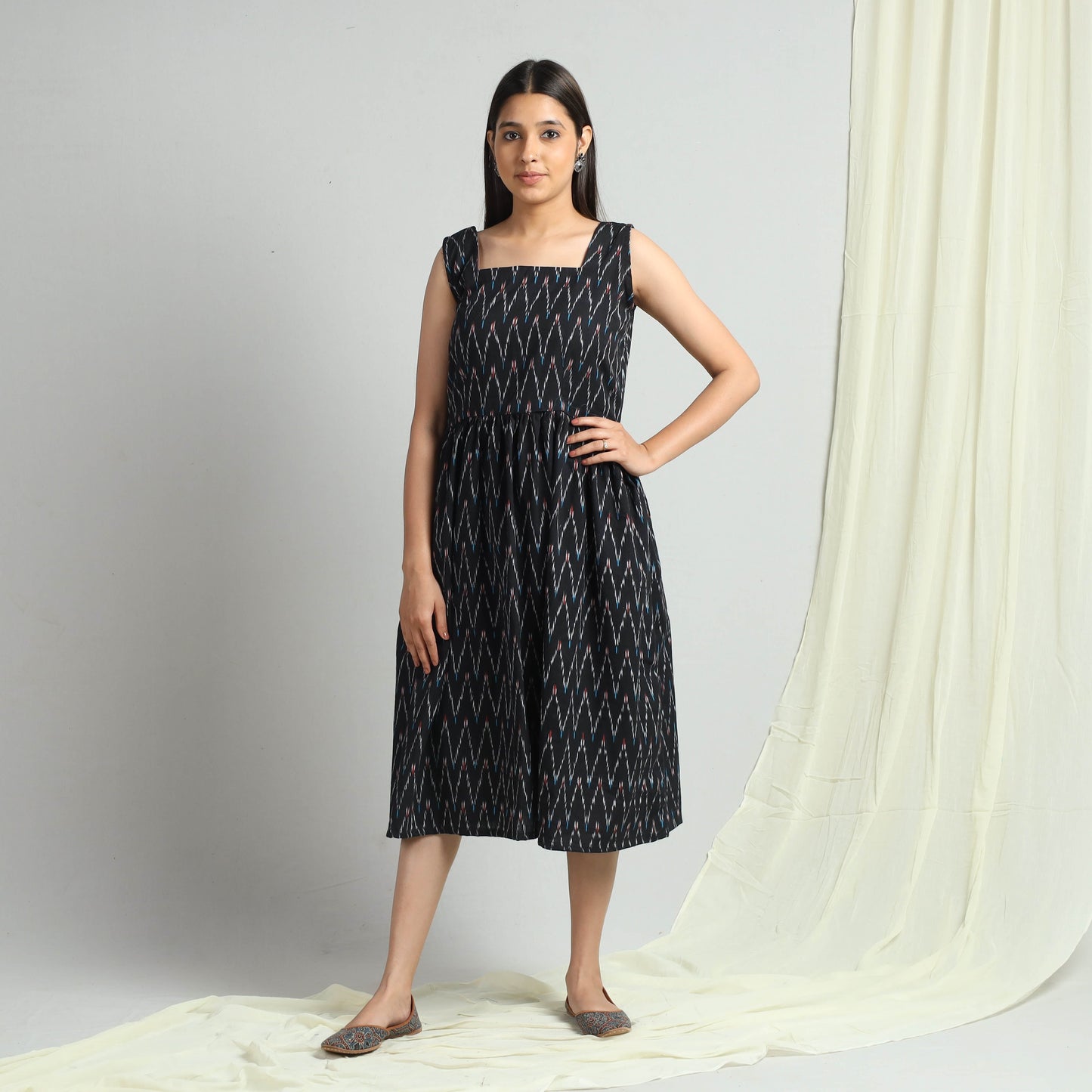 Buy Pochampally Ikat Weave Cotton Dress Online l iTokri.com