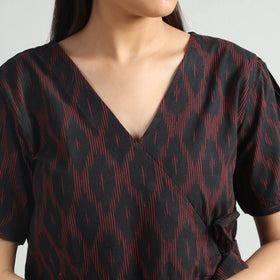 Black - Pochampally Ikat Weave Cotton Dress