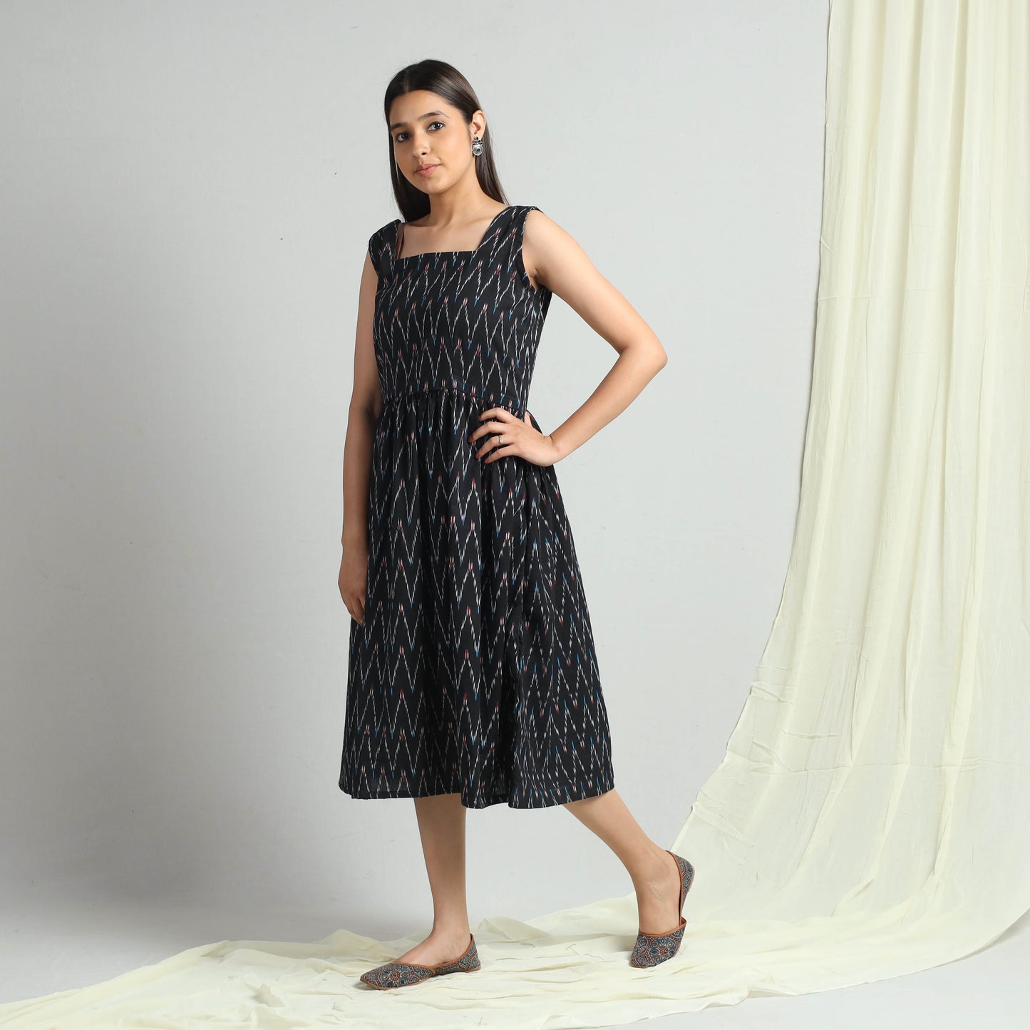 Buy Pochampally Ikat Weave Cotton Dress Online l iTokri.com
