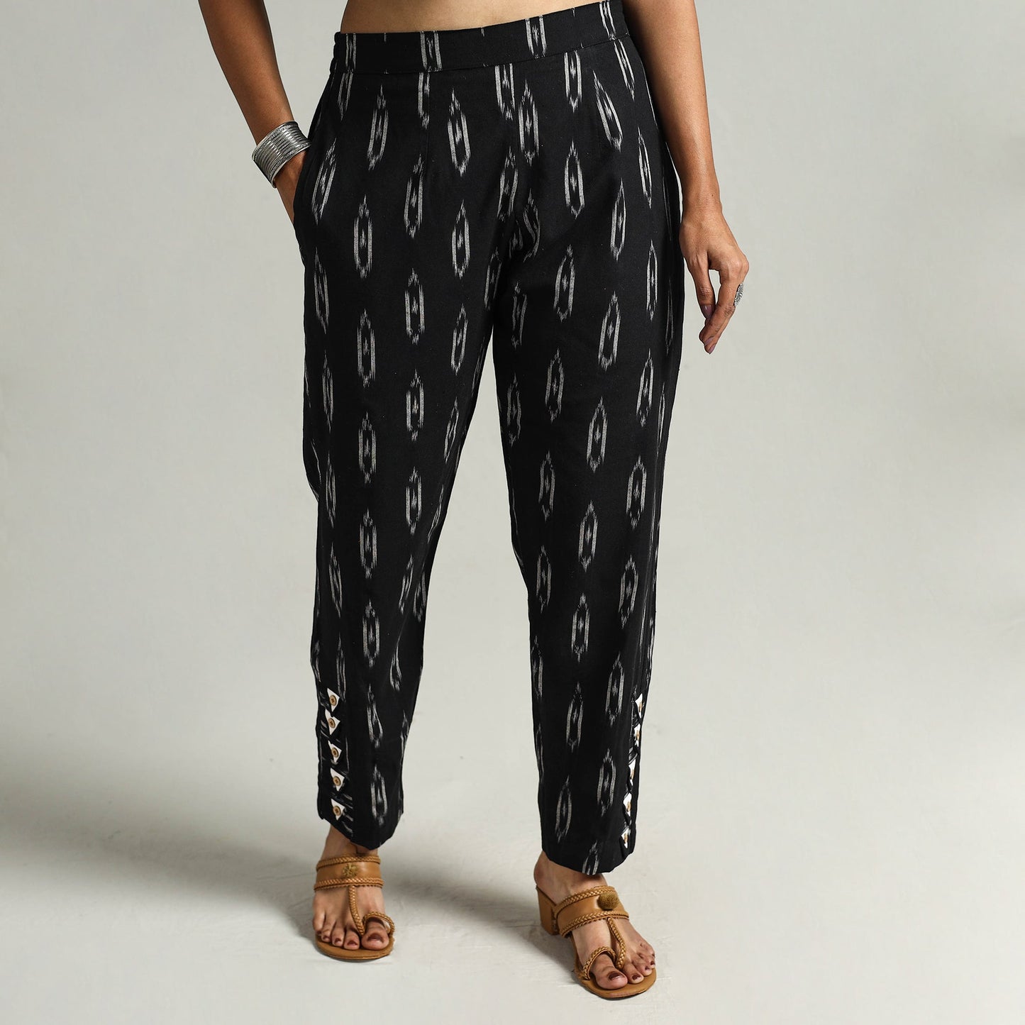  Pochampally Ikat Weave Cotton Elasticated Pant 06 