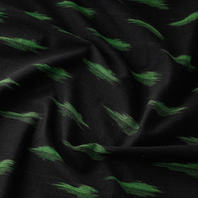 Black Pochampally Ikat Weave Cotton Fabric 