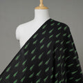 Black Pochampally Ikat Weave Cotton Fabric 