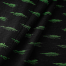Black Pochampally Ikat Weave Cotton Fabric 