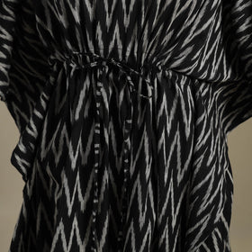 Black - pochampally ikat weave cotton kaftan (medium) 10