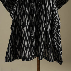 Black - pochampally ikat weave cotton kaftan (medium) 10
