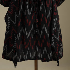 Black Pochampally Ikat Weave Cotton Kaftan (Medium)