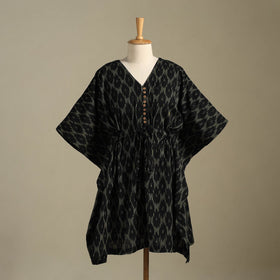 Black - pochampally ikat weave cotton kaftan (medium) 18