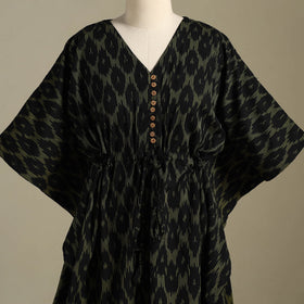 Black - pochampally ikat weave cotton kaftan (medium) 18