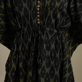 Black - pochampally ikat weave cotton kaftan (medium) 18