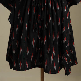 Black Pochampally Ikat Weave Cotton Kaftan (Medium)