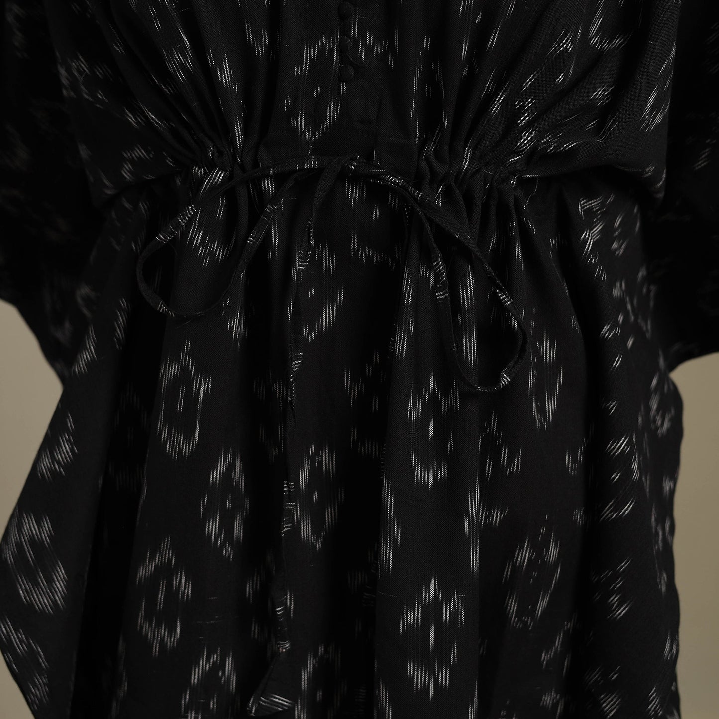 Black - pochampally ikat weave cotton kaftan (medium) 24