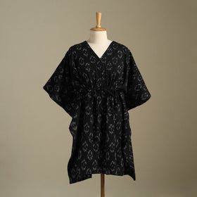Black - pochampally ikat weave cotton kaftan (medium) 24
