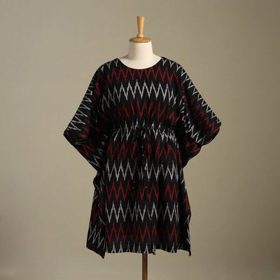 Blue Pochampally Ikat Weave Cotton Kaftan (Medium)