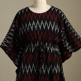 Blue Pochampally Ikat Weave Cotton Kaftan (Medium)