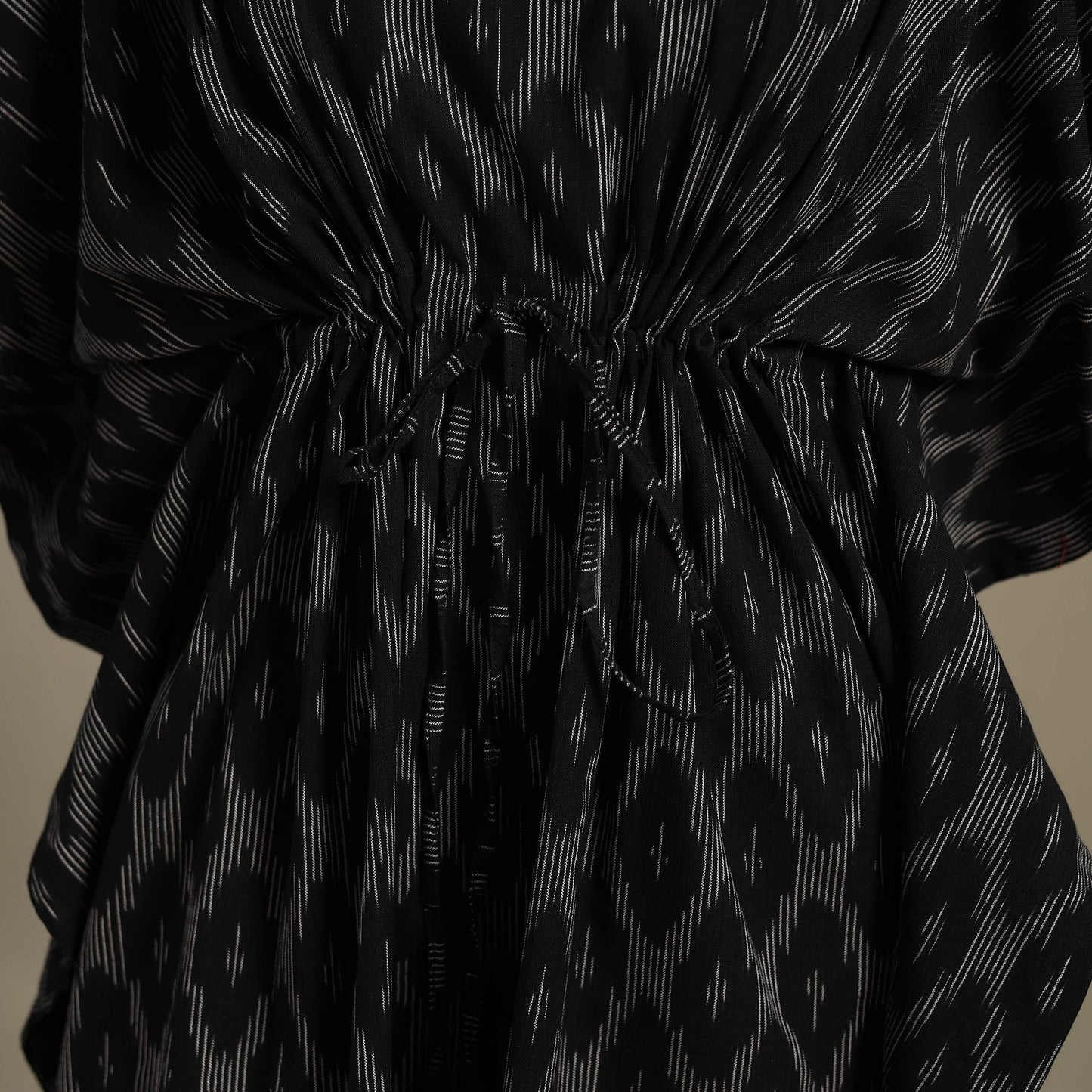 Black - pochampally ikat weave cotton kaftan (medium) 42