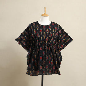 Buy Black Pochampally Ikat Weave Cotton Kaftan