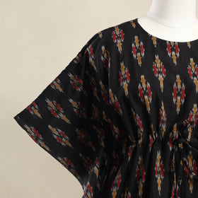 Buy Black Pochampally Ikat Weave Cotton Kaftan
