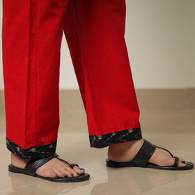  Pochampally Ikat Weave Cotton Kurta with Palazzo & Dupatta Set 01 