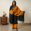  Pochampally Ikat Weave Cotton Kurta with Palazzo & Dupatta Set 07 
