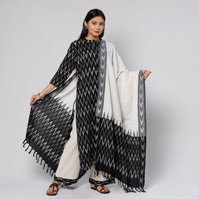 Buy Pochampally Ikat Weave Cotton Kurta with Palazzo & Dupatta Set Online l iTokri.com