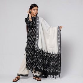 Buy Pochampally Ikat Weave Cotton Kurta with Palazzo & Dupatta Set Online l iTokri.com