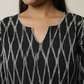 Pochampally Ikat Weave Cotton A-Line Kurta for Women