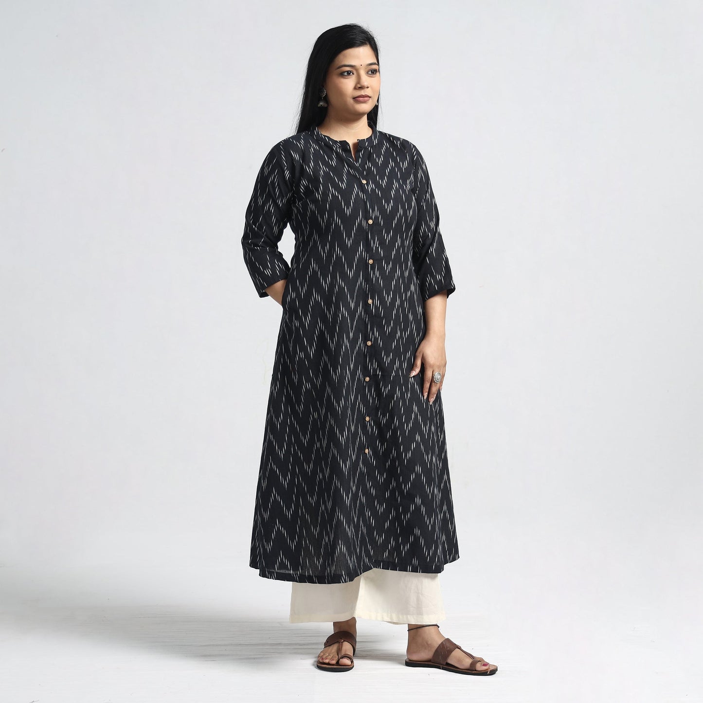 Buy Pochampally Ikat Weave Cotton A-Line Kurta 16 Online at iTokri.com