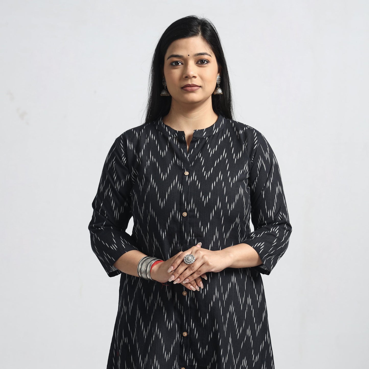 Buy Pochampally Ikat Weave Cotton A-Line Kurta 16 Online at iTokri.com