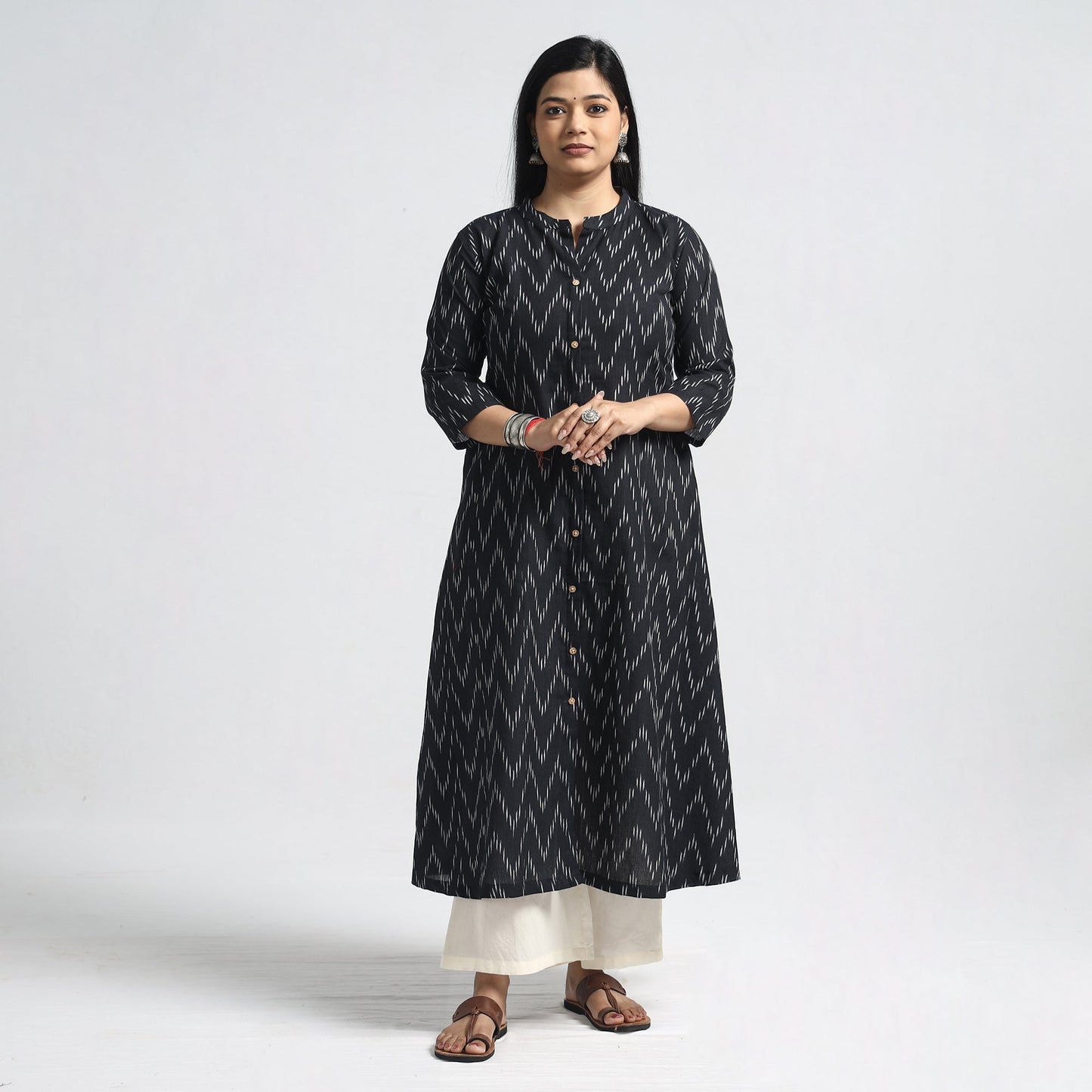 Buy Pochampally Ikat Weave Cotton A-Line Kurta 16 Online at iTokri.com