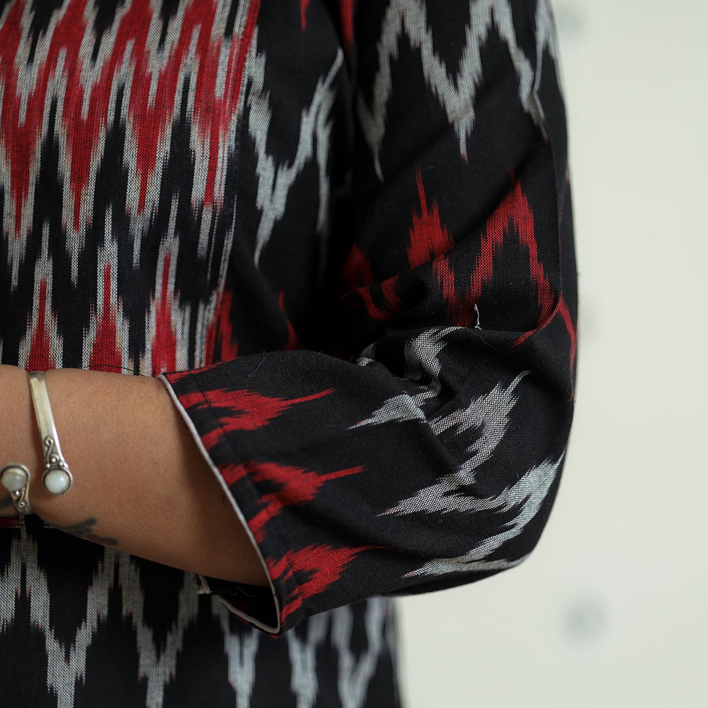  Pochampally Ikat Weave Cotton Long Kurta for Women