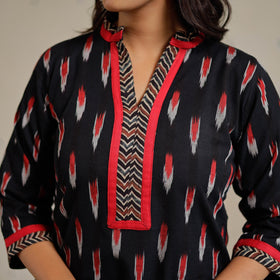 Pochampally Ikat Weave Cotton Long Kurta for Women