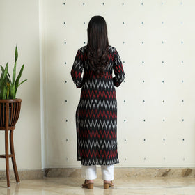 Pochampally Ikat Weave Cotton Long Kurta for Women
